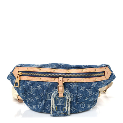 Monogram Denim High Rise Bumbag Blue