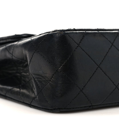 Lambskin Quilted Small Double Flap Black