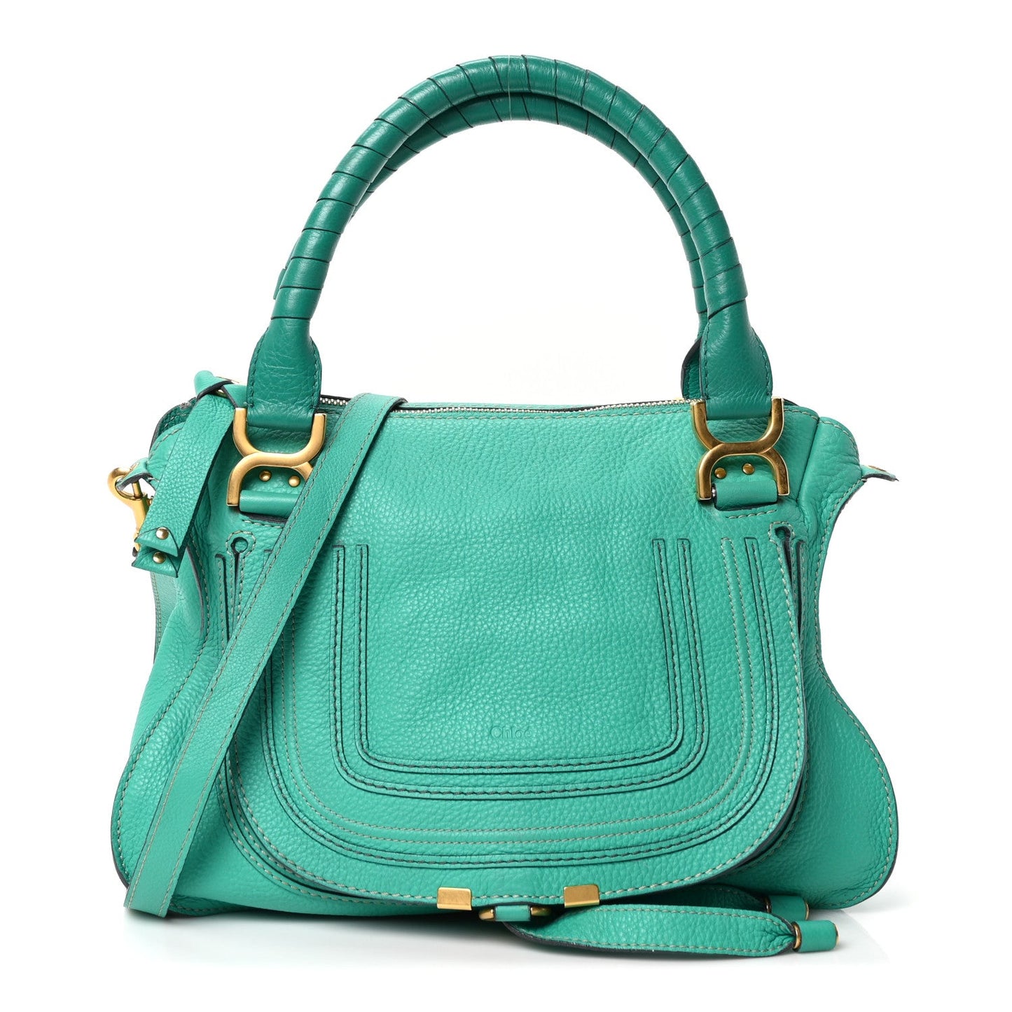 Calfskin Medium Marcie Satchel Jade Green