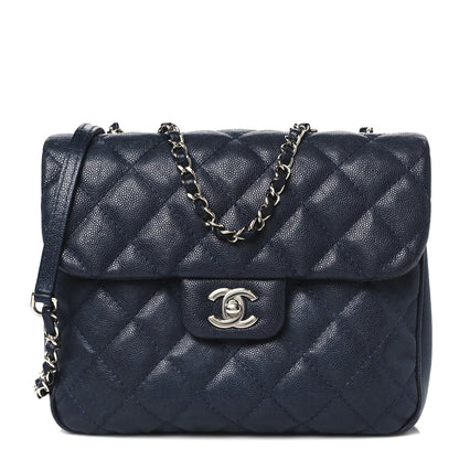 Caviar Quilted Medium Urban Companion Flap Navy