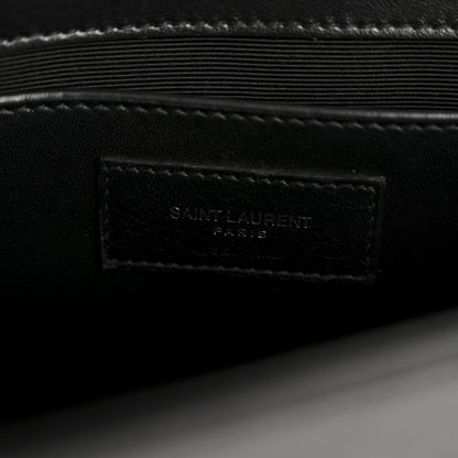 Calfskin Medium Heart Bolts Monogram Kate Satchel Black