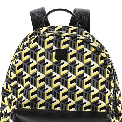 Cubic Monogram Medium Backpack Black Yellow