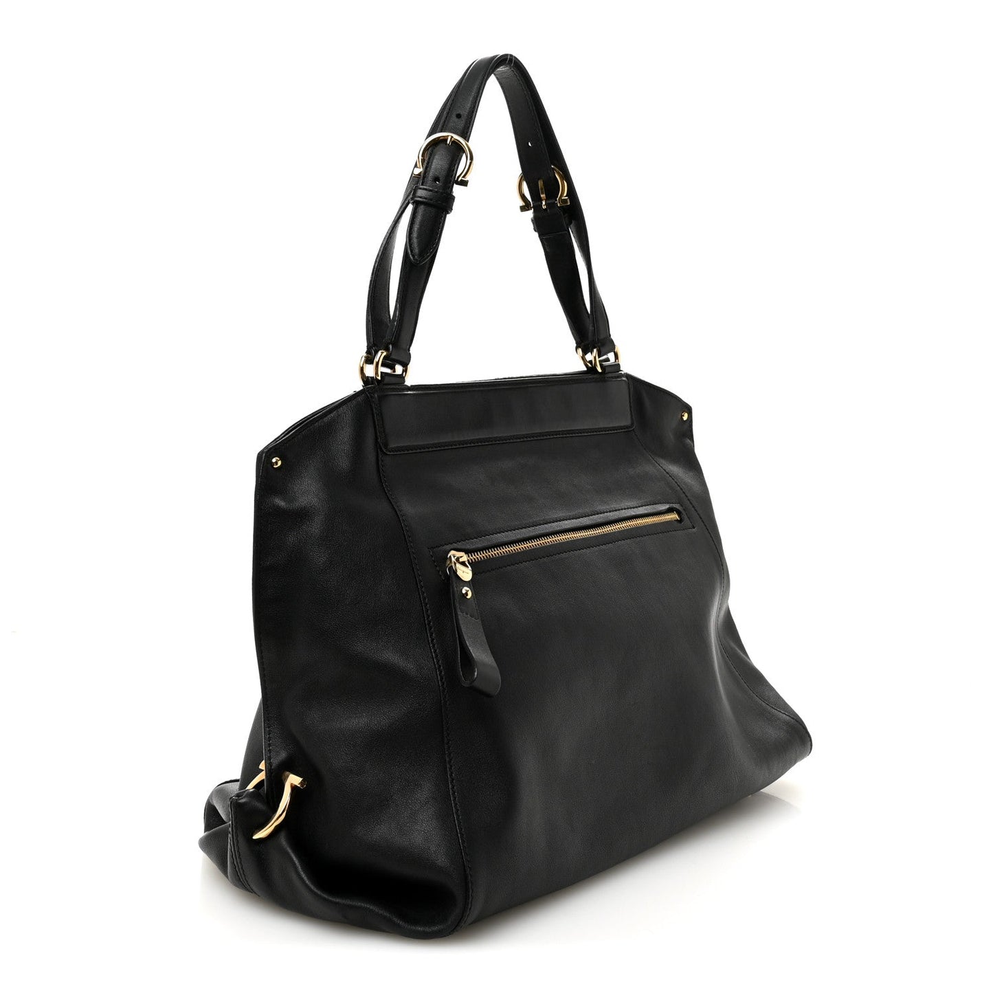 Calfskin Trifolio Tote Black