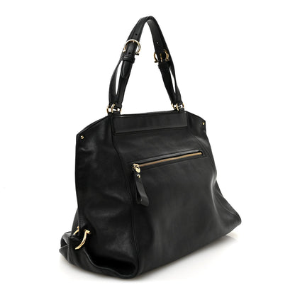 Calfskin Trifolio Tote Black
