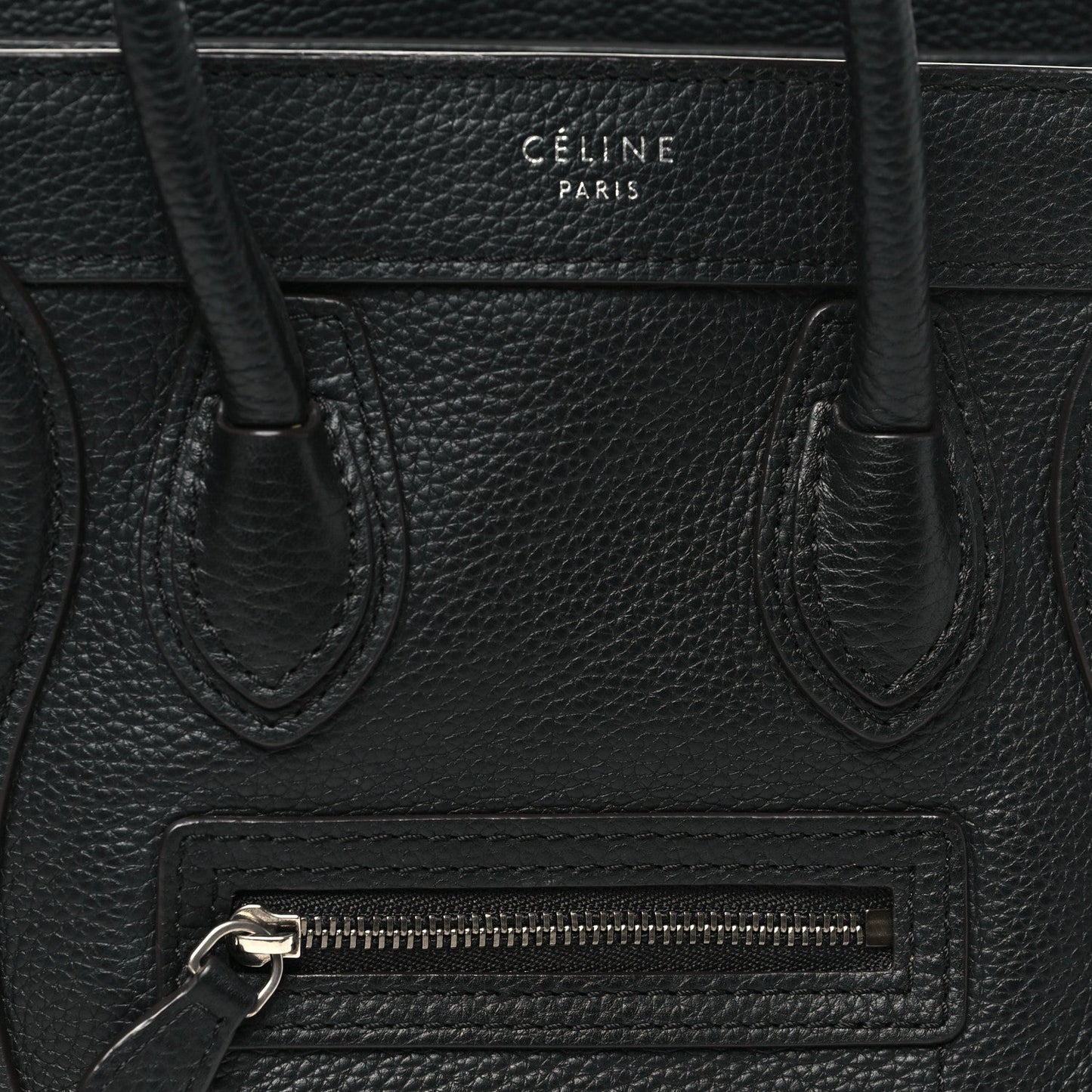 Pebbled Calfskin Nano Luggage Black