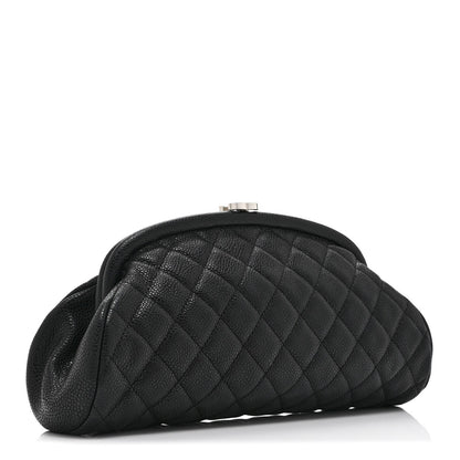 Caviar Quilted Timeless Clutch Black