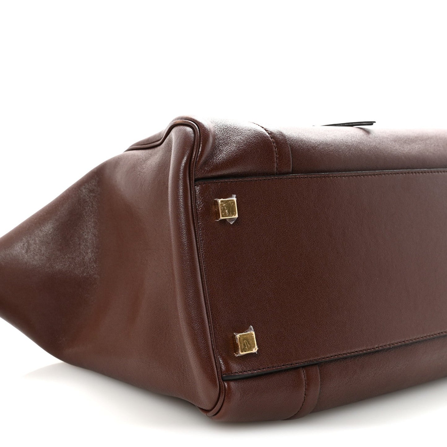 Supple Shiny Lambskin Medium New Luggage Brick