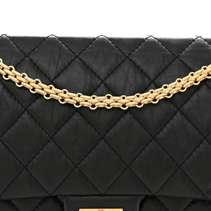 Aged Calfskin Quilted 2.55 Reissue 226 Flap Black