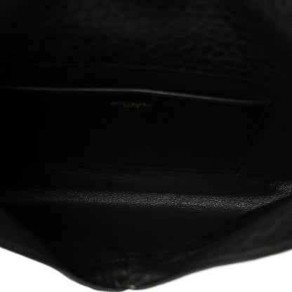 Grained Lambskin Cassandre Envelope Pouch Black