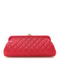 Lambskin Quilted Timeless Clutch Fuchsia