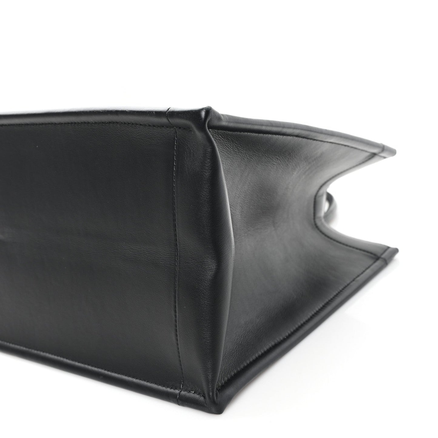 Calfskin Macro Cannage Medium Book Tote Black
