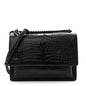 Calfskin Crocodile Embossed Medium Monochrome Monogram Sunset Black