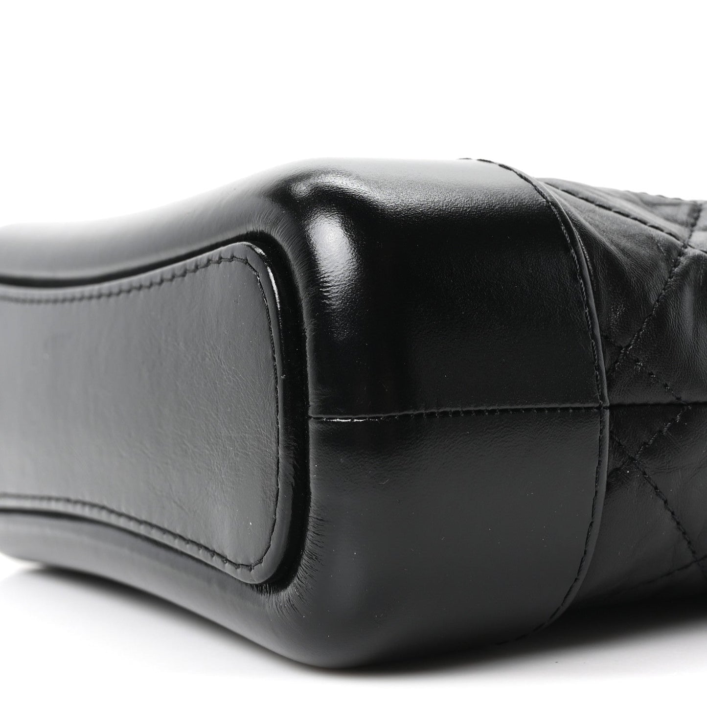 Aged Calfskin Quilted Small Gabrielle Logo Hobo Black