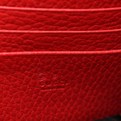 Dollar Calfskin Interlocking G Chain Wallet Red