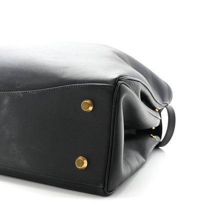 Smooth Calfskin Large Rodeo Top Handle Handbag Black
