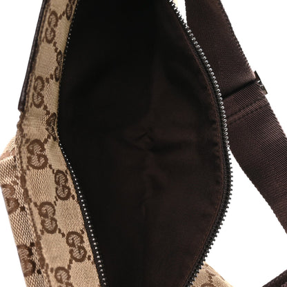 GG Monogram Double Pocket Belt Bag Dark Brown