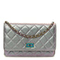 Iridescent Lambskin Quilted Reissue Wallet On Chain WOC Light Purple