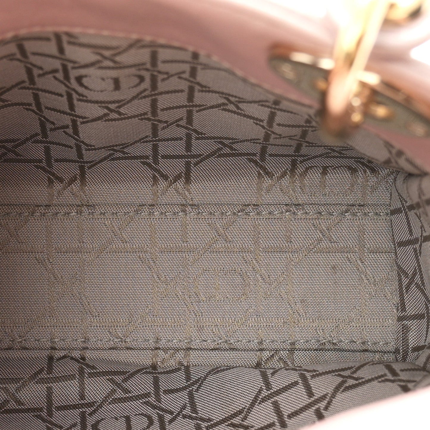 Metallic Lambskin Cannage Mini Lady Dior Lotus
