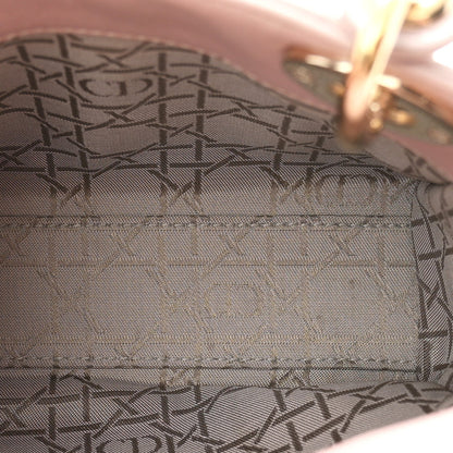 Metallic Lambskin Cannage Mini Lady Dior Lotus