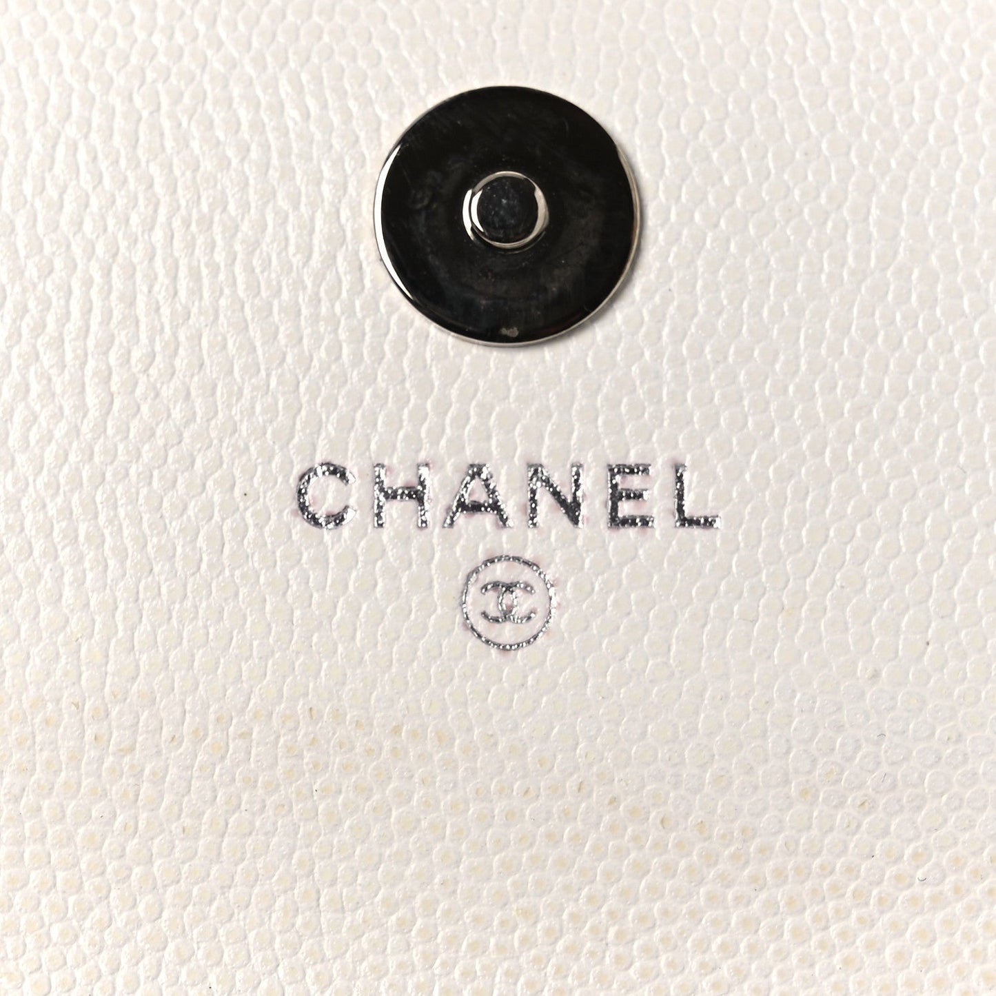 Caviar Quilted My Everything Belt Flap Card Holder White