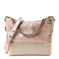 Iridescent Aged Calfskin Quilted Medium Gabrielle Hobo Light Pink