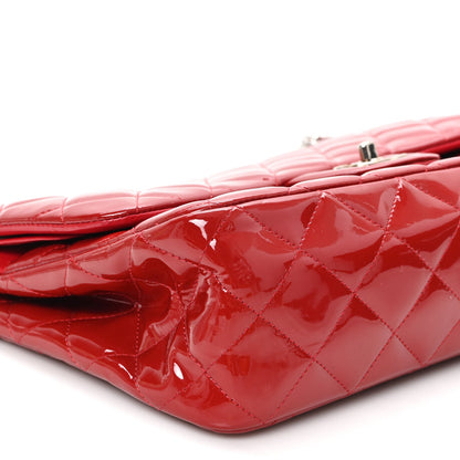 Patent Quilted Jumbo Double Flap Red