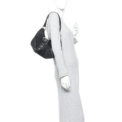 Tessuto Nylon Moon Shoulder Bag Black