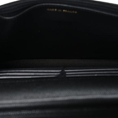 Caviar Quilted Enamel Coco Casino Wallet On Chain WOC Black