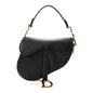 Grained Calfskin Mini Saddle Bag Black