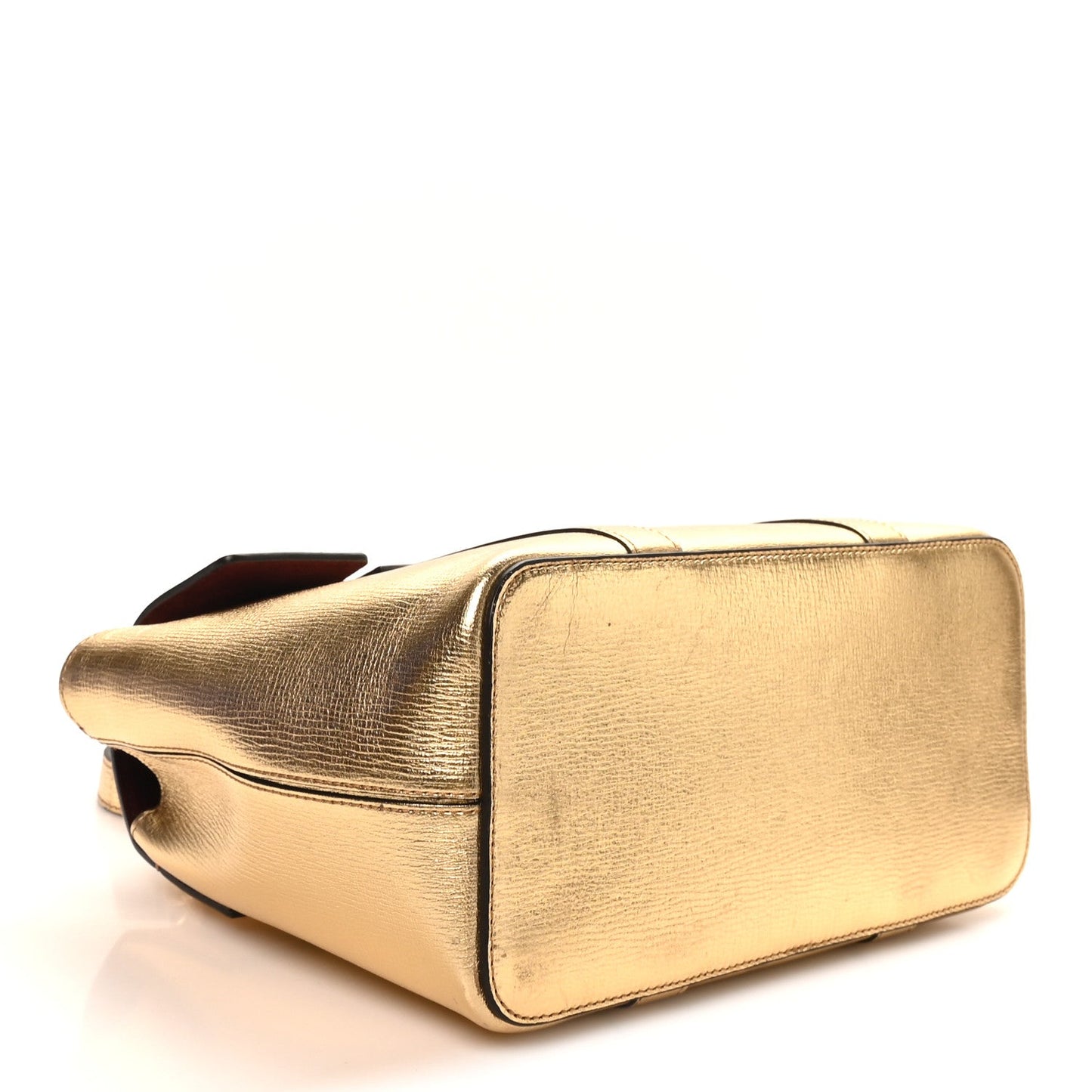Metallic Printed Goatskin Small Bayswater Satchel Gold