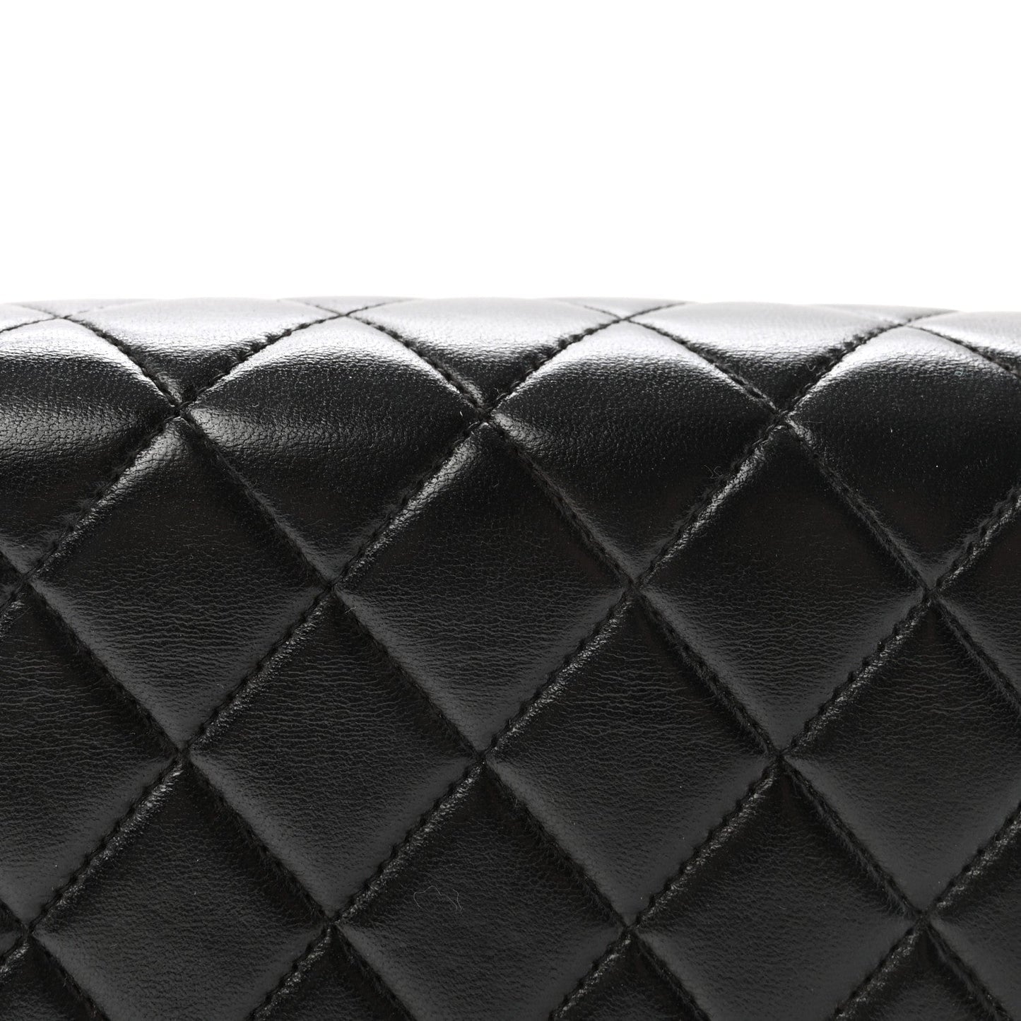 Lambskin Quilted Medium Rectangular Kelly Flap Bag Black