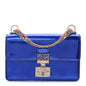 Metallic Patent Crystal Dioraddict Flap Bag Blue