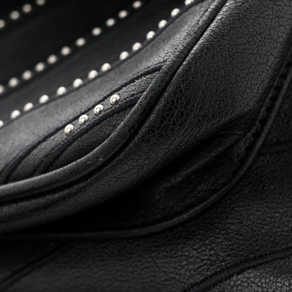 Calfskin Matelasse Monogram Microstud Medium Niki Chain Satchel Black
