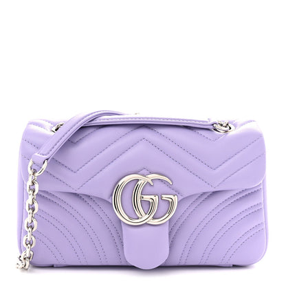 Lambskin Matelasse Small GG Marmont Shoulder Bag Lapis
