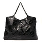 Patent Patchwork Large Brooklyn Tote Black