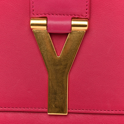 Calfskin Classic Y Ligne Clutch Fuchsia