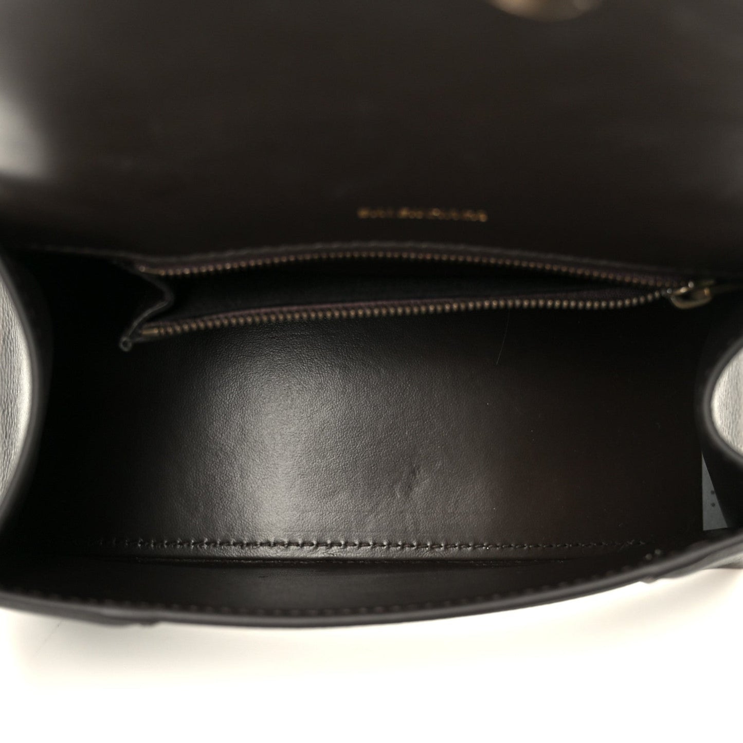 Used Calfskin Small Hourglass Top Handle Bag Brown