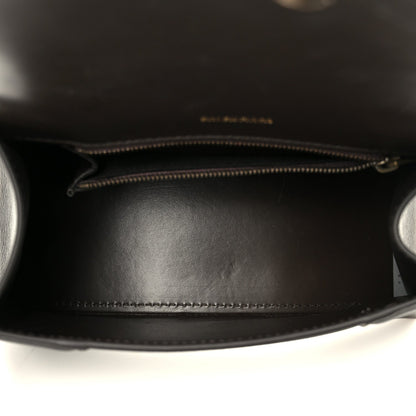 Used Calfskin Small Hourglass Top Handle Bag Brown