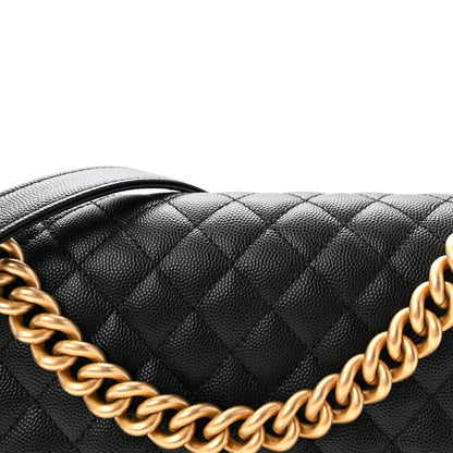 Caviar Quilted Medium Boy Flap Black