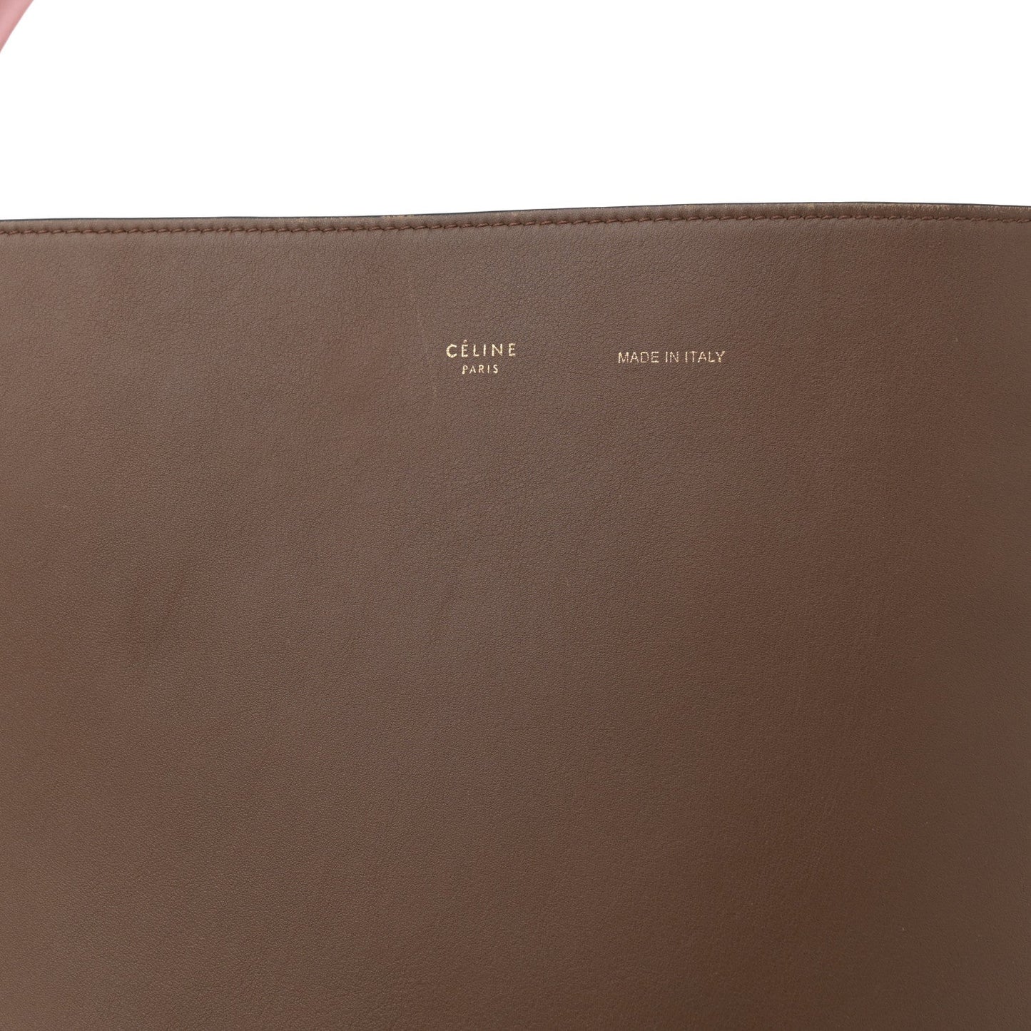 Shiny Smooth Calfskin Small Twisted Cabas Camel Brick