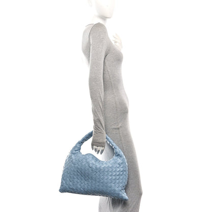 Calfskin Intrecciato Small Hop Ice