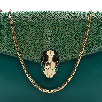 Galuchat Calfskin Serpenti Forever Crossbody Bag Green