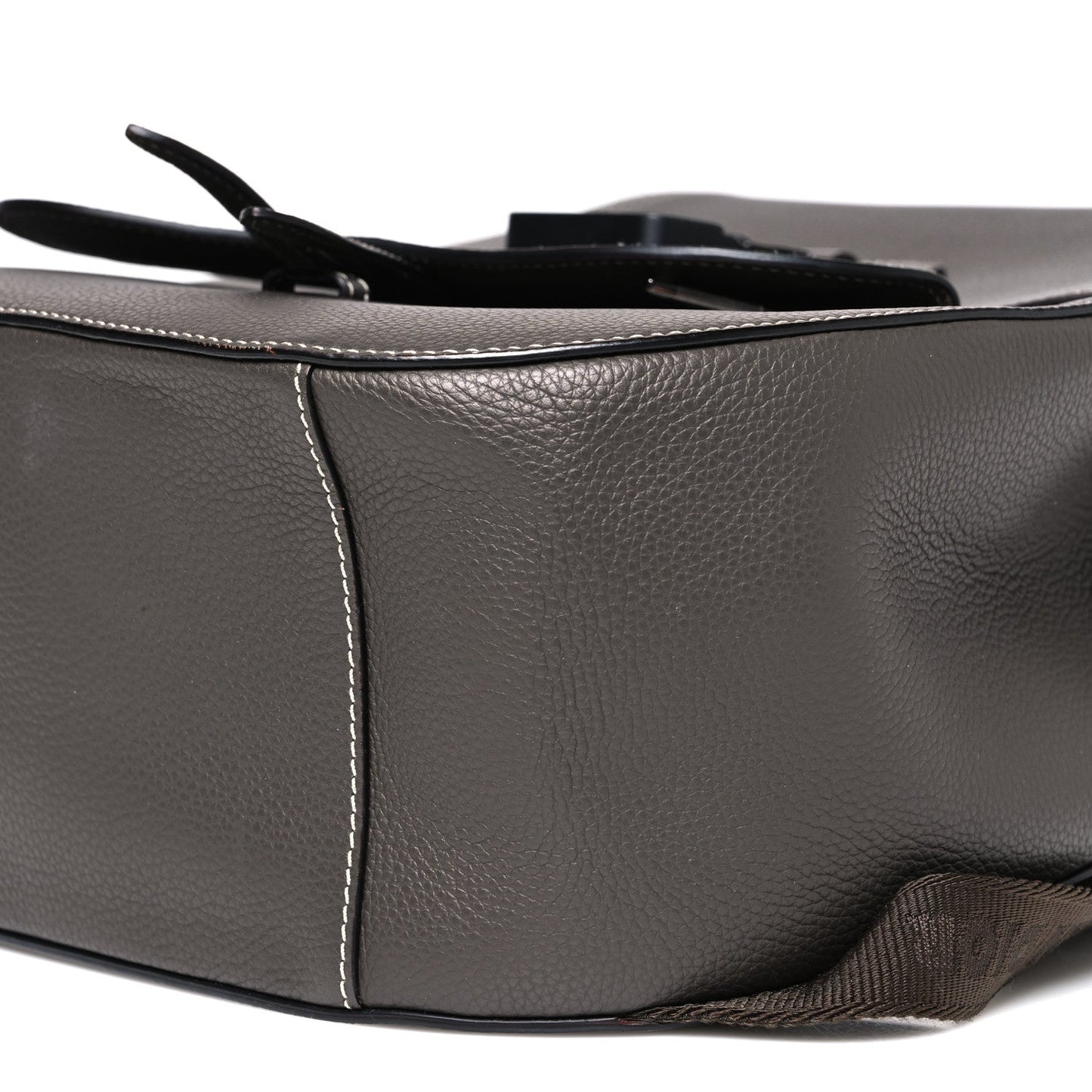 Grained Calfskin Maxi Gallop Sling Bag Grey