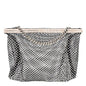 Mesh Crystal Medium Fanny Shoulder Bag Black