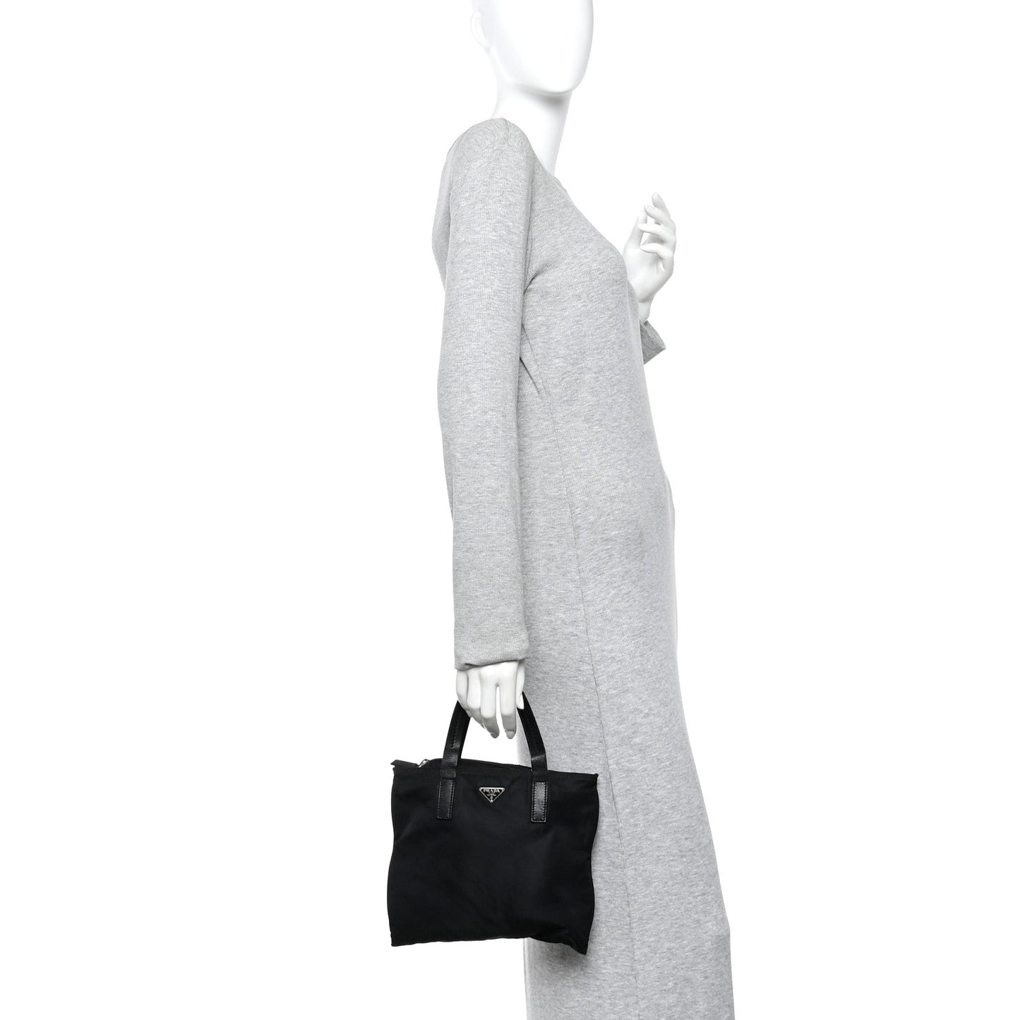 Tessuto Nylon Mini Shopping Tote Black