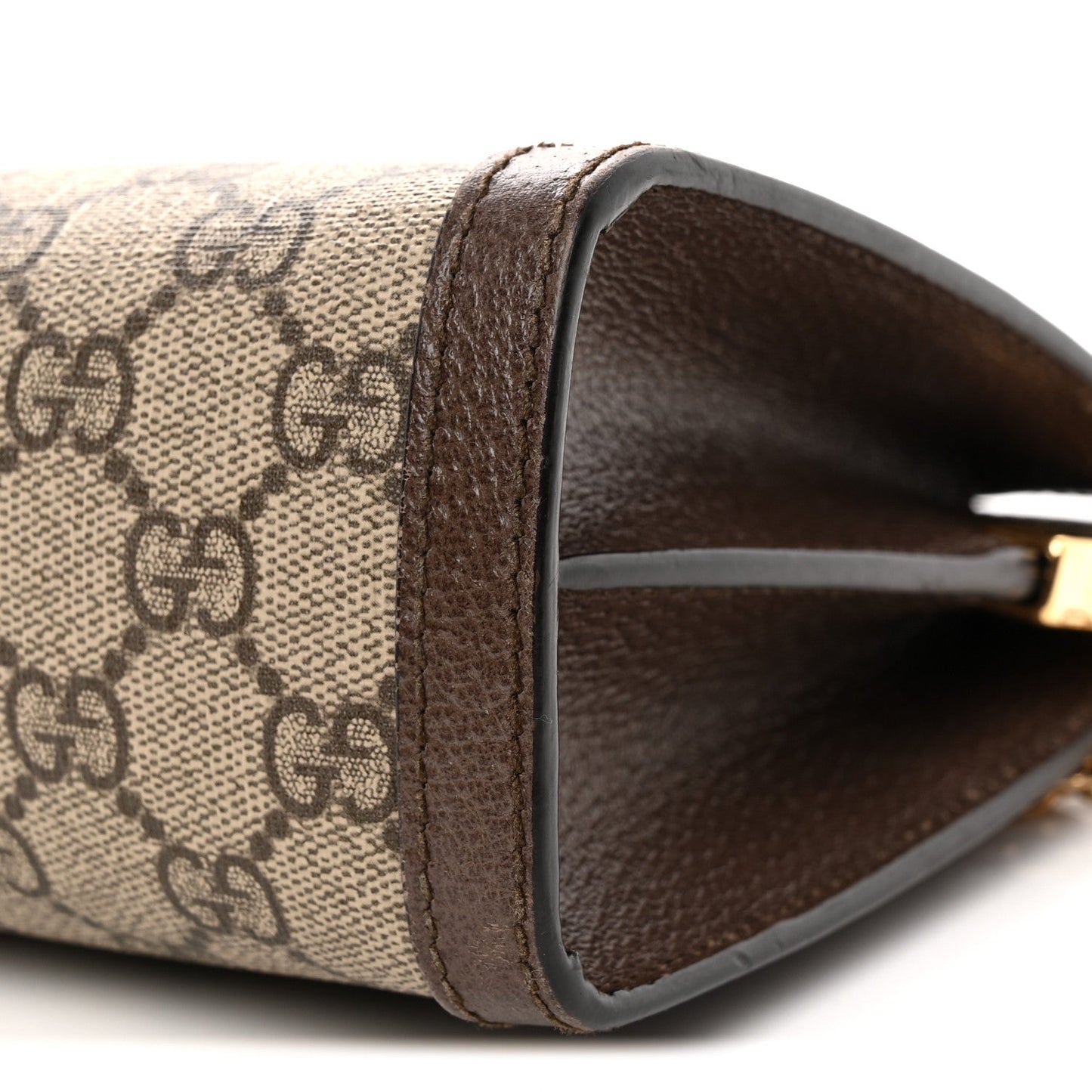 GG Supreme Monogram Web Small Ophidia Chain Shoulder Bag Brown