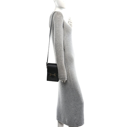 Dollar Calfskin Vertical Horsebit 1955 Crossbody Bag Black