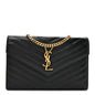 Grain De Poudre Matelasse Chevron Monogram Chain Wallet Black