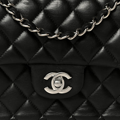 Lambskin Quilted Small Double Flap Black