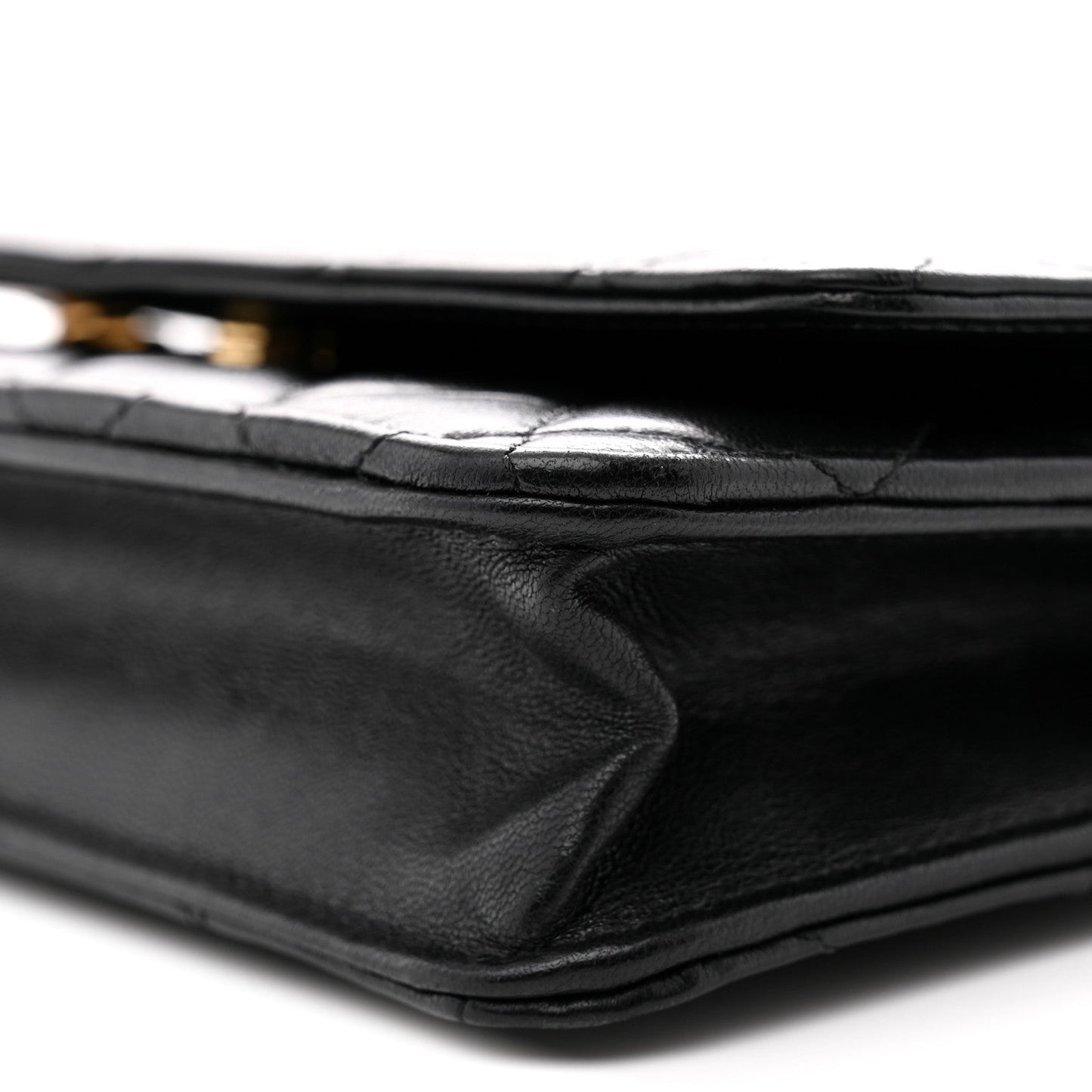 Lambskin Quilted Wallet On Chain WOC Black